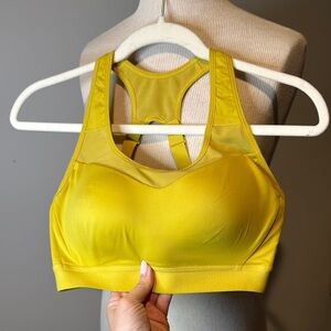Gymshark Yellow Sports Bra with Racerback Design